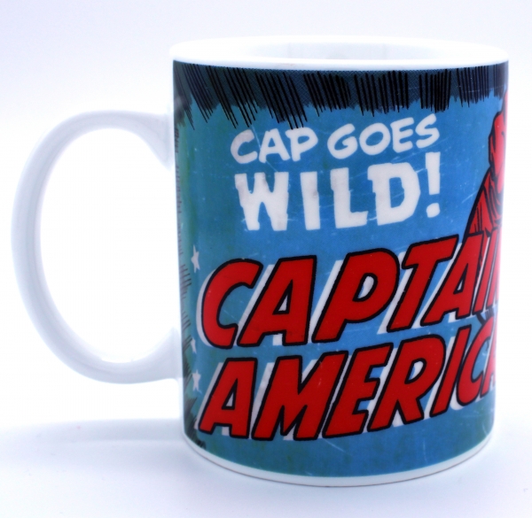 Marvel's Avengers: Captain America Keramik Tasse "Cap Goes Wild!" von Logoshirt